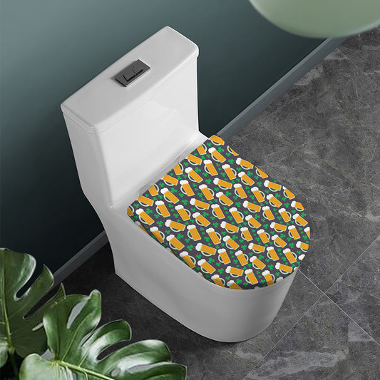 Clover And Beer St. Patrick's Day Print Toilet Lid Cover