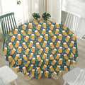 Clover And Beer St. Patrick's Day Print Waterproof Round Tablecloth