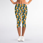 Clover And Beer St. Patrick's Day Print Women's Capri Leggings