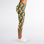 Clover And Beer St. Patrick's Day Print Women's Capri Leggings