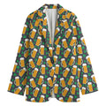 Clover And Beer St. Patrick's Day Print Women's Cotton Blazer