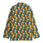 Clover And Beer St. Patrick's Day Print Women's Cotton Blazer