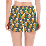Clover And Beer St. Patrick's Day Print Women's Split Running Shorts