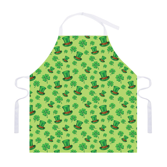 Clover And Hat St. Patrick's Day Print Adjustable Apron