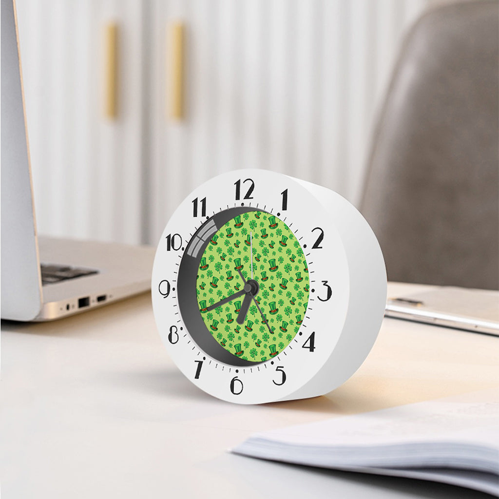 Clover And Hat St. Patrick's Day Print Alarm Clock