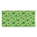 Clover And Hat St. Patrick's Day Print Beach Towel