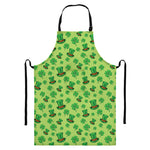 Clover And Hat St. Patrick's Day Print Bib Apron With Pocket