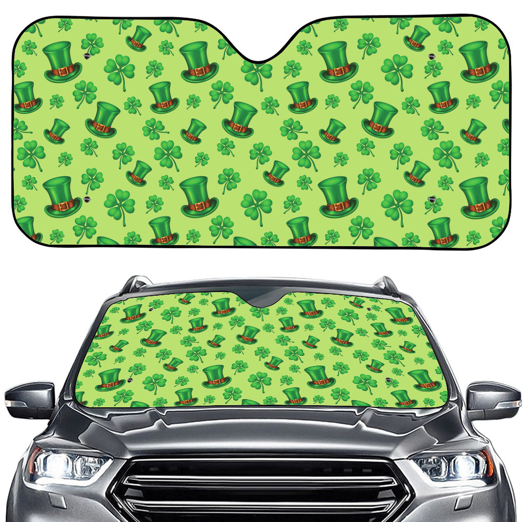 Clover And Hat St. Patrick's Day Print Car Windshield Sun Shade