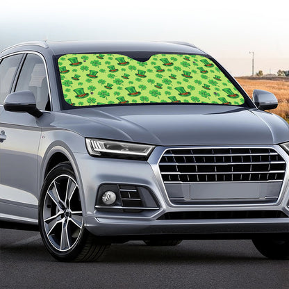 Clover And Hat St. Patrick's Day Print Car Windshield Sun Shade
