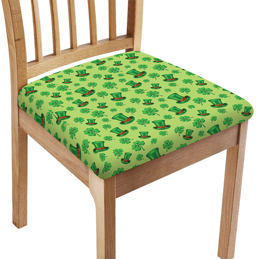 Clover And Hat St. Patrick's Day Print Chair Cushion Cover