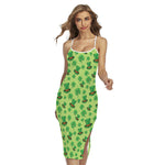 Clover And Hat St. Patrick's Day Print Cross Back Cami Dress