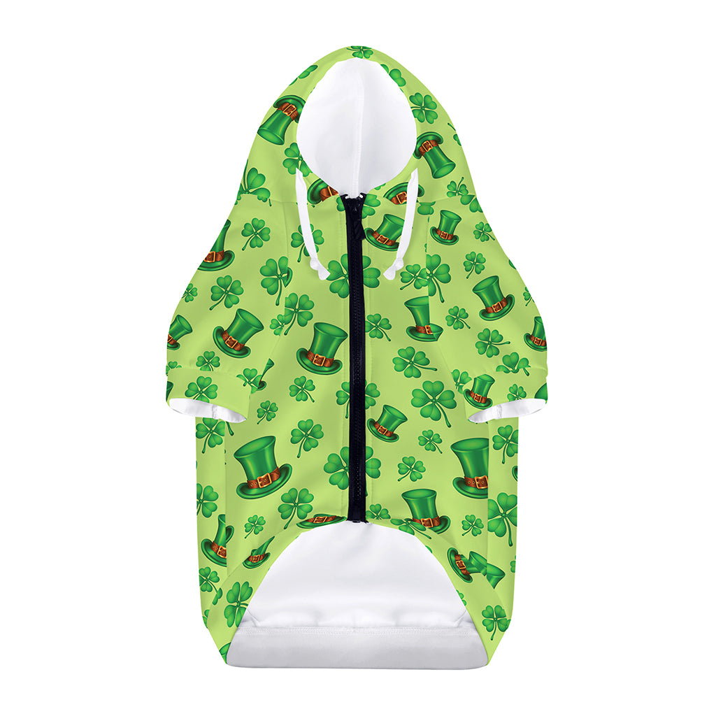 Clover And Hat St. Patrick's Day Print Dog Zip Up Hoodie