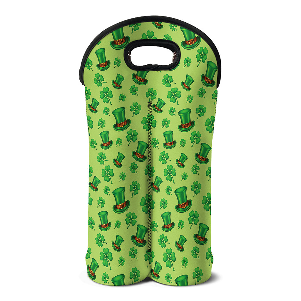 Clover And Hat St. Patrick's Day Print Double Neoprene Wine Tote