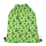 Clover And Hat St. Patrick's Day Print Drawstring Bag