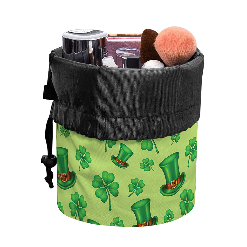 Clover And Hat St. Patrick's Day Print Drawstring Makeup Bag