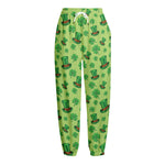 Clover And Hat St. Patrick's Day Print Fleece Lined Knit Pants