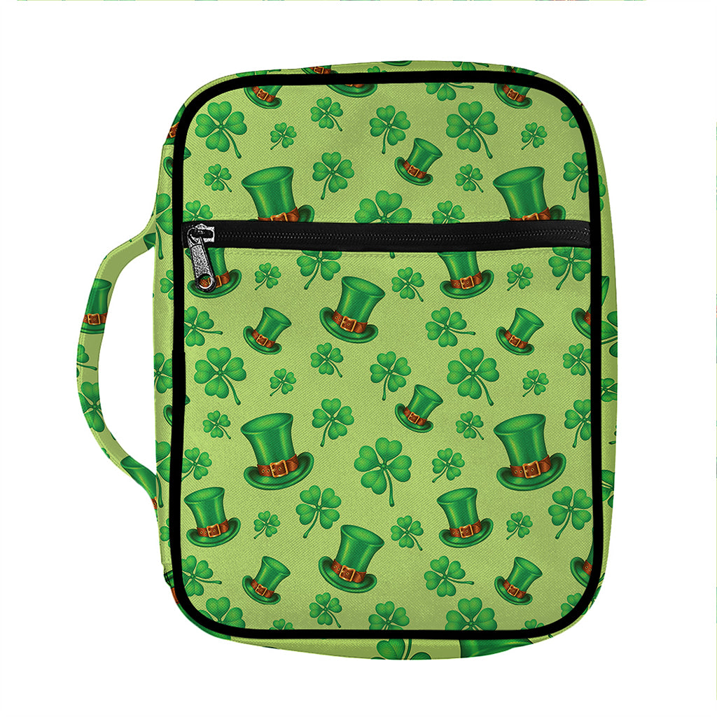 Clover And Hat St. Patrick's Day Print Front Pocket Bible Bag