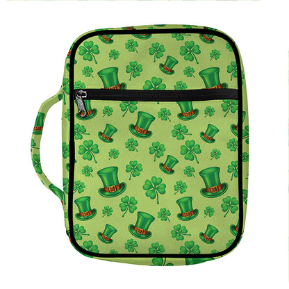 Clover And Hat St. Patrick's Day Print Front Pocket Bible Bag
