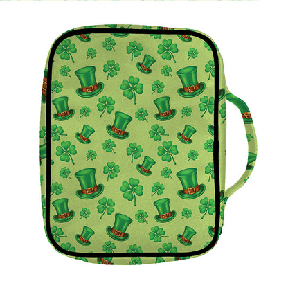 Clover And Hat St. Patrick's Day Print Front Pocket Bible Bag