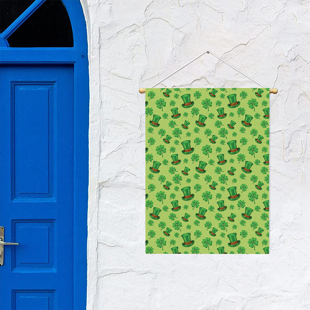 Clover And Hat St. Patrick's Day Print Garden Flag
