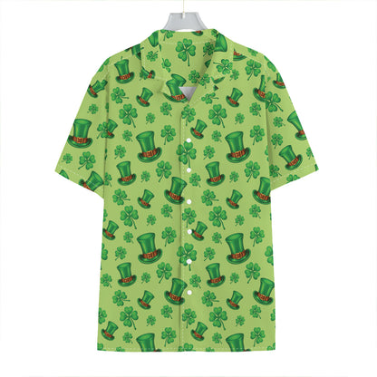Clover And Hat St. Patrick's Day Print Hawaiian Shirt
