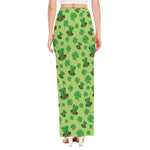 Clover And Hat St. Patrick's Day Print High Slit Maxi Skirt