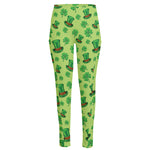 Clover And Hat St. Patrick's Day Print High-Waisted Pocket Leggings