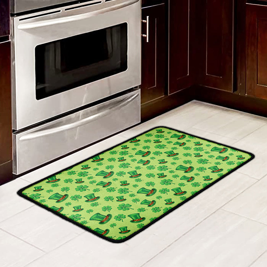 Clover And Hat St. Patrick's Day Print Kitchen Mat