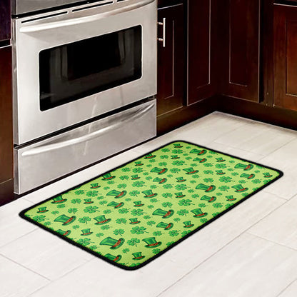 Clover And Hat St. Patrick's Day Print Kitchen Mat