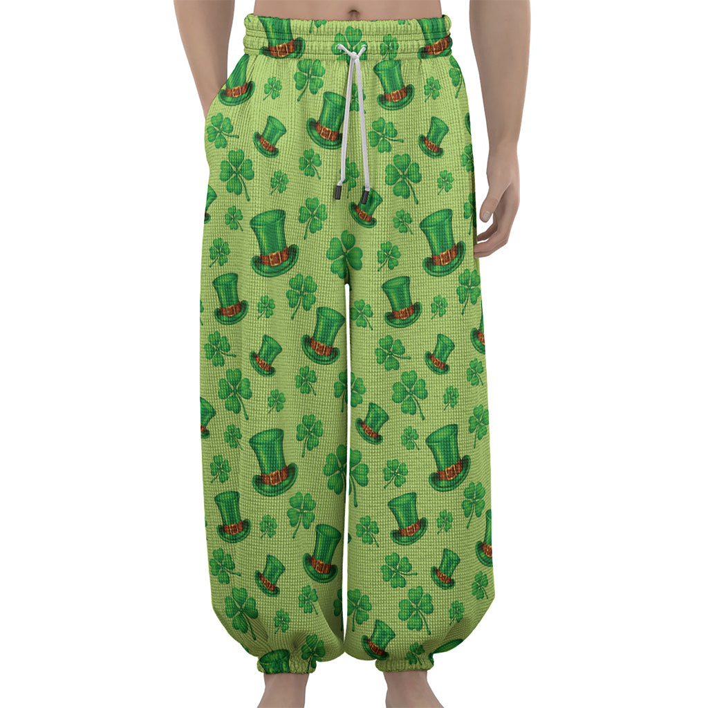 Clover And Hat St. Patrick's Day Print Lantern Pants