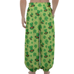 Clover And Hat St. Patrick's Day Print Lantern Pants