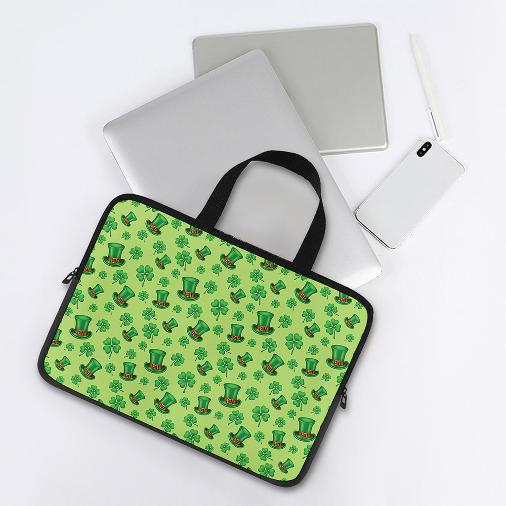 Clover And Hat St. Patrick's Day Print Laptop Sleeve With Handle