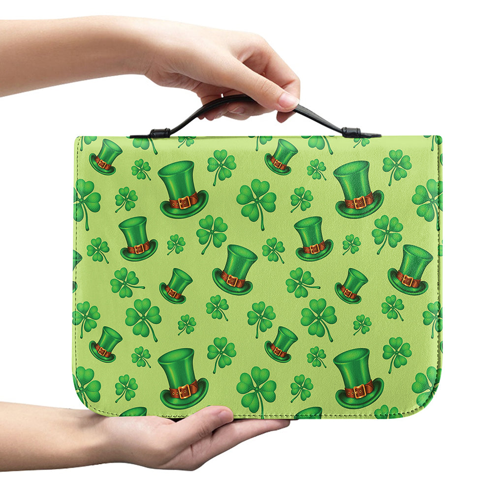 Clover And Hat St. Patrick's Day Print Leather Bible Cover