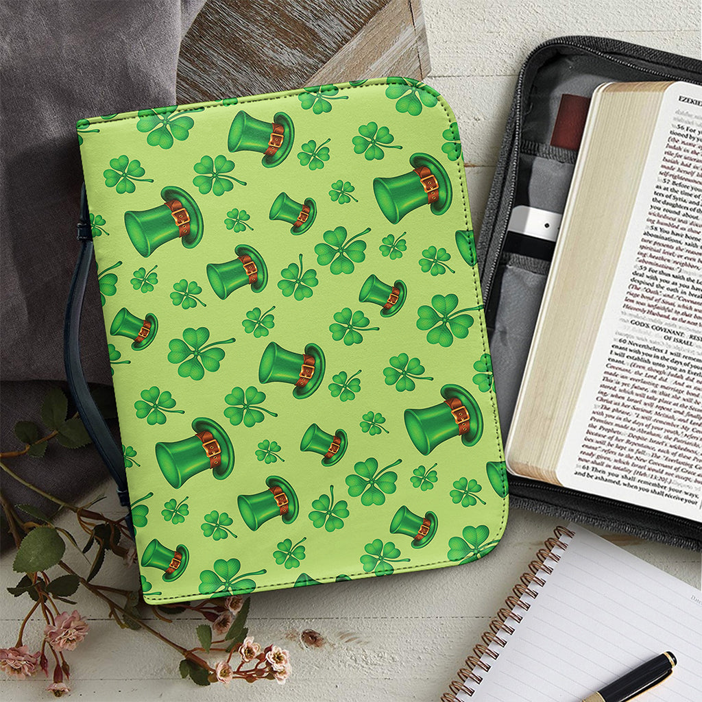 Clover And Hat St. Patrick's Day Print Leather Bible Cover