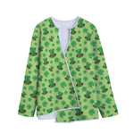 Clover And Hat St. Patrick's Day Print Long Sleeve Short Coat