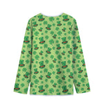 Clover And Hat St. Patrick's Day Print Long Sleeve Short Coat
