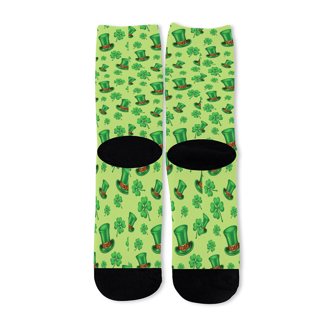 Clover And Hat St. Patrick's Day Print Long Socks