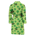 Clover And Hat St. Patrick's Day Print Men's Bathrobe