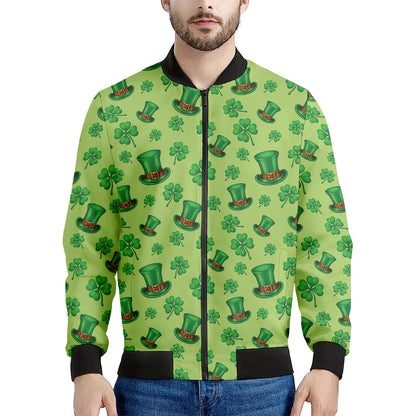 Clover And Hat St. Patrick's Day Print Men's Bomber Jacket