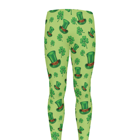 Clover And Hat St. Patrick's Day Print Men's leggings