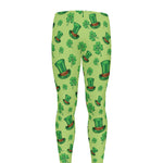 Clover And Hat St. Patrick's Day Print Men's leggings