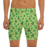 Clover And Hat St. Patrick's Day Print Men's Long Boxer Briefs