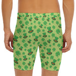 Clover And Hat St. Patrick's Day Print Men's Long Boxer Briefs