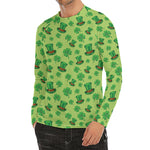 Clover And Hat St. Patrick's Day Print Men's Long Sleeve Rash Guard
