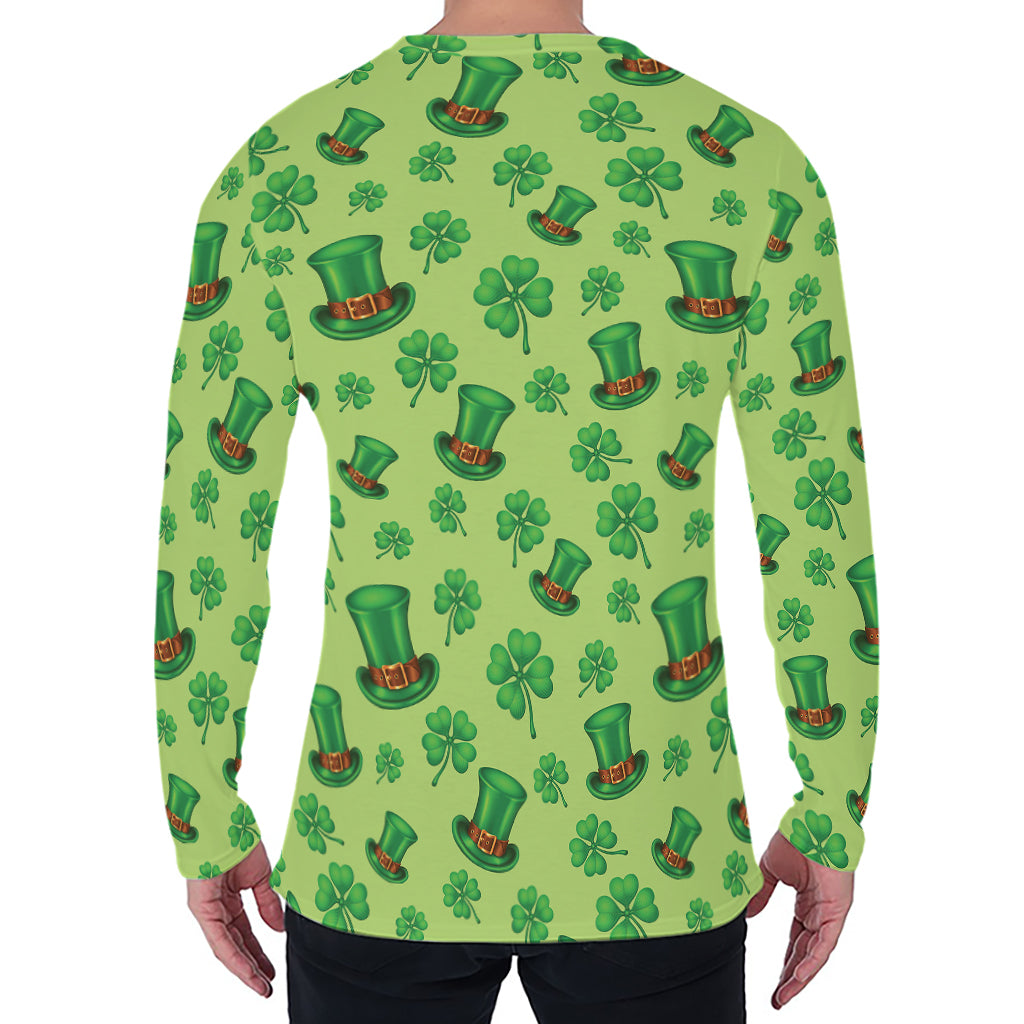 Clover And Hat St. Patrick's Day Print Men's Long Sleeve T-Shirt