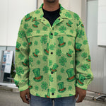 Clover And Hat St. Patrick's Day Print Men's Shirt Jacket