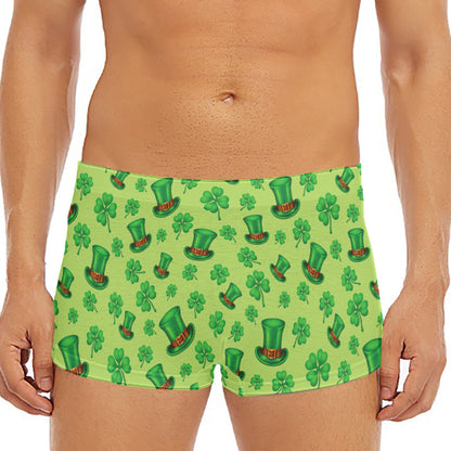 Clover And Hat St. Patrick's Day Print Men's Short Boxer Briefs