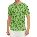 Clover And Hat St. Patrick's Day Print Men's Short Sleeve Rash Guard
