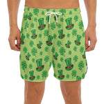 Clover And Hat St. Patrick's Day Print Men's Split Running Shorts