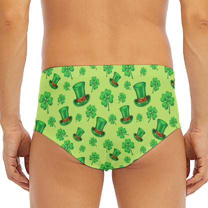 Clover And Hat St. Patrick's Day Print Men's Triangle Swim Briefs